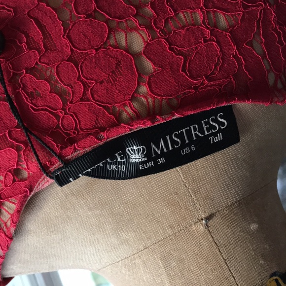 NWT LITTLE MISTRESS Tall Red Dress - Picture 6 of 6